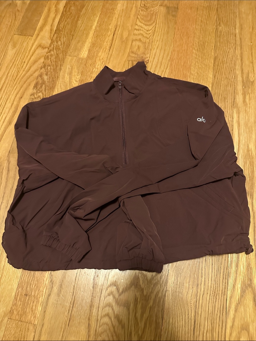 ALO Yoga Women's Reddish Brown Half-Zip Pullover windbreaker